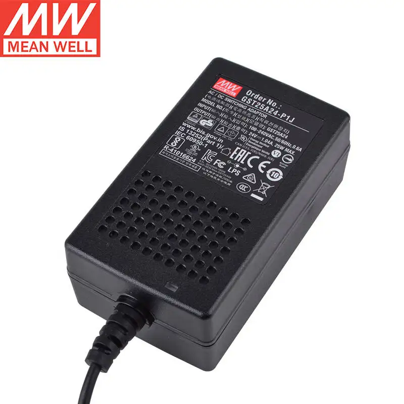 GST25A24-P1J 24 В 1 04 А 25 Вт AC-DC MEAN WELL Надежный зеленый промышленный адаптер IEC320-C14 Вход