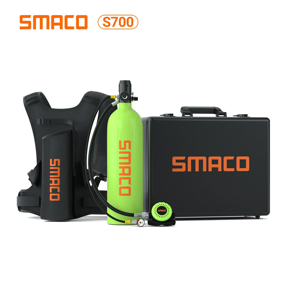 

Smaco 2L Mini Scuba Diving Equipment Scuba Tank Diving Bottle Oxygen Cylinder Snorkeling Set Buceo Refillable Design