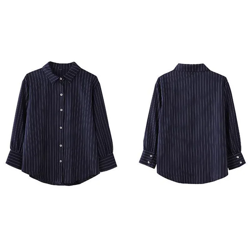 Женская шифоновая рубашка в полоску офисная блузка составного кроя с отложным