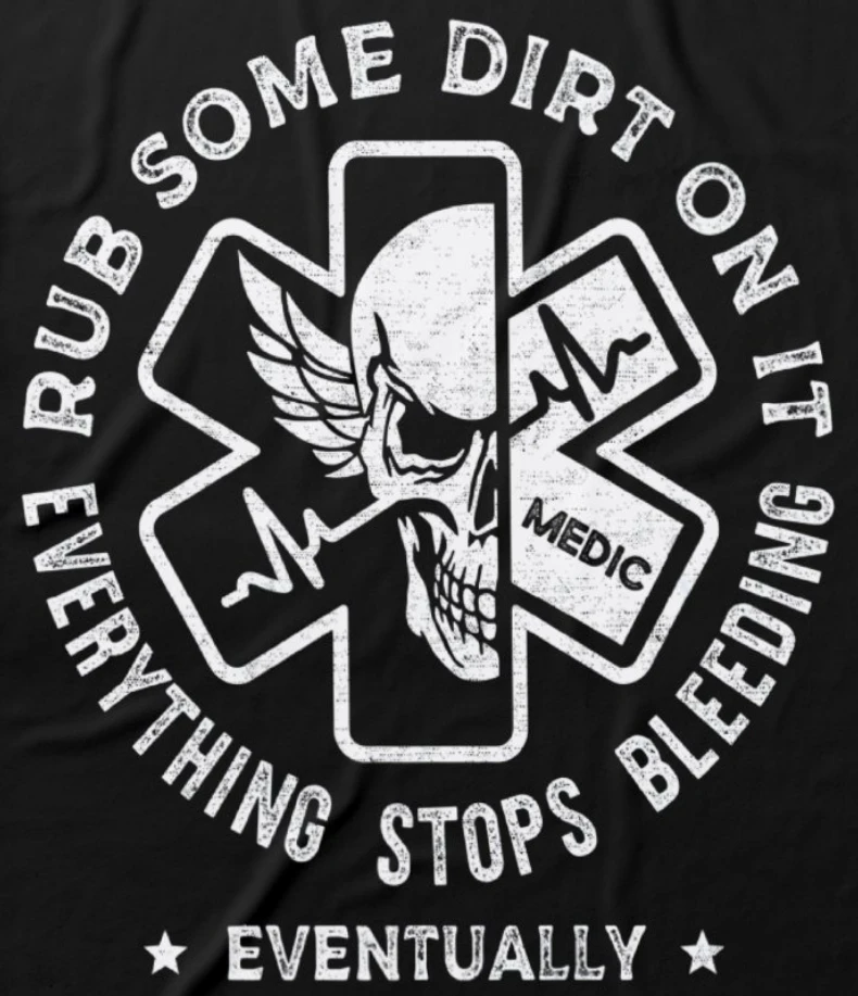 Ретро EMS EMT Череп Звезда жизни Медицинский фельдшер Майка Новая 100% хлопок с