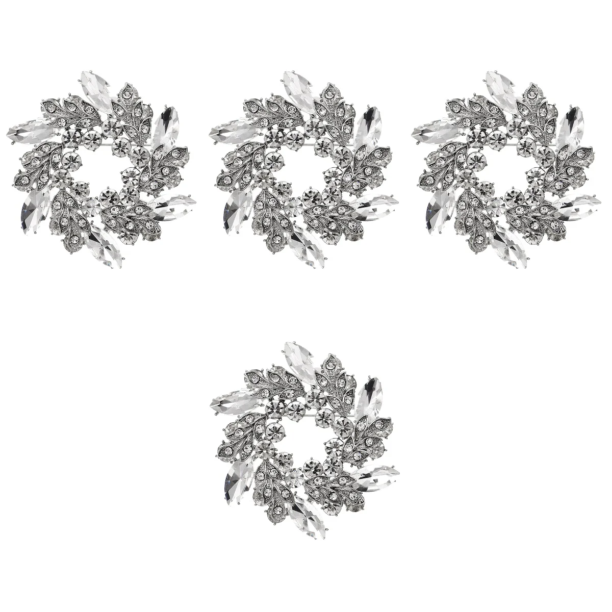 

4 Pieces Bride Wedding Brooch Pin Women Fashion Crystal Jewelry Rhinestone Dress Bridal Bouquet Brooches