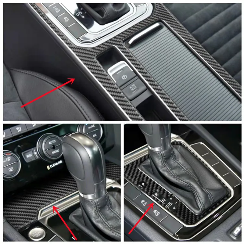 

Carbon Fiber Car Interior Moulding Decoration Sticker For Volkswagen VW Magotan Arteon Gear Shift Panel Cover Trim Accessories
