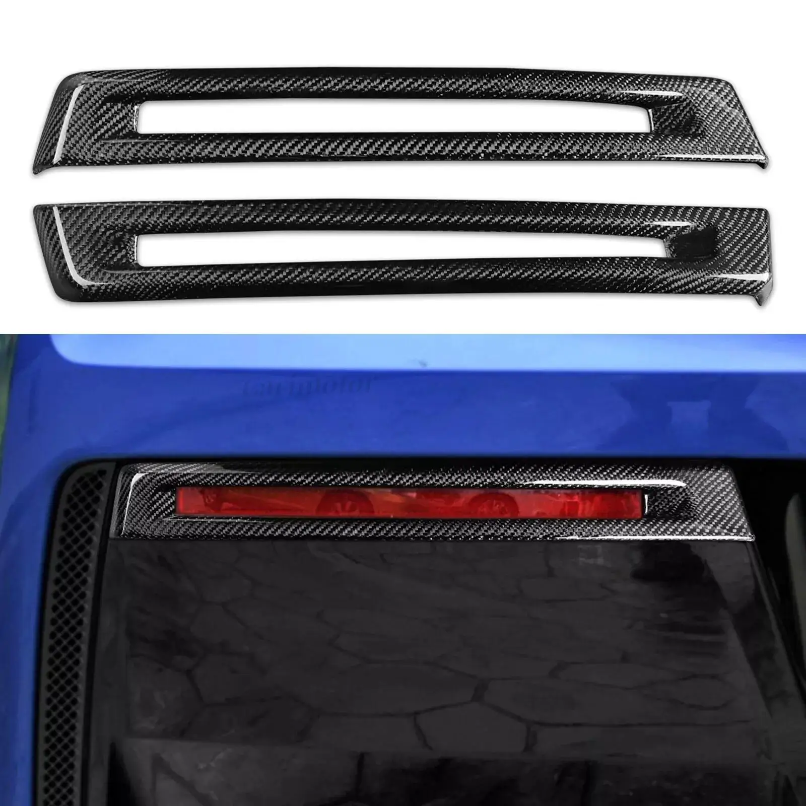 Внешняя отделка задней противотуманной фары из сухого углеродного волокна