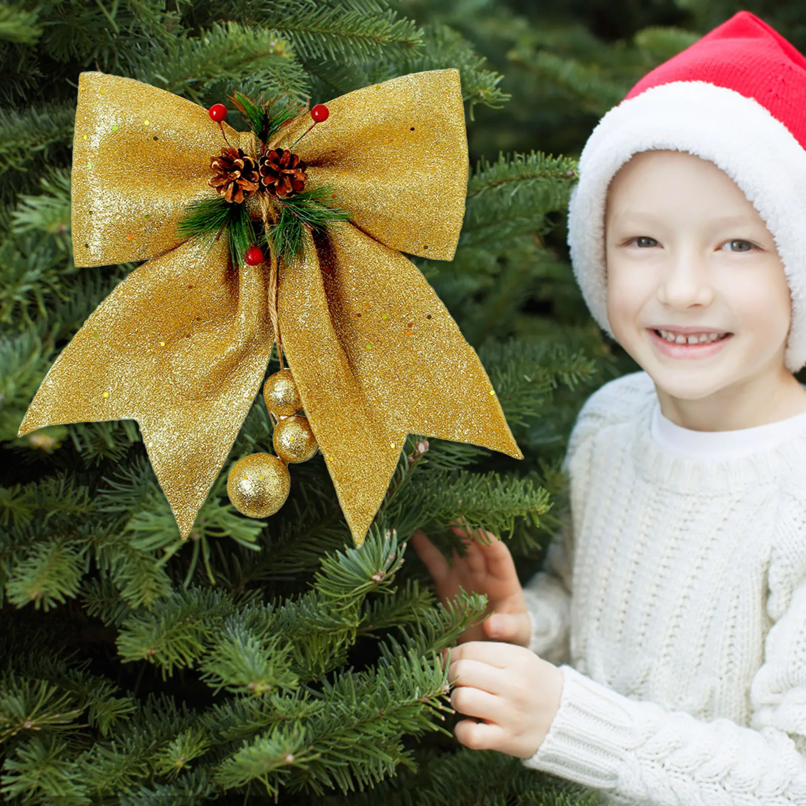 

Рождественский кулон, галстук-бабочка, снежинка, Рождественский бант, украшения для рождественской елки, рождественские витражные кольца, ...