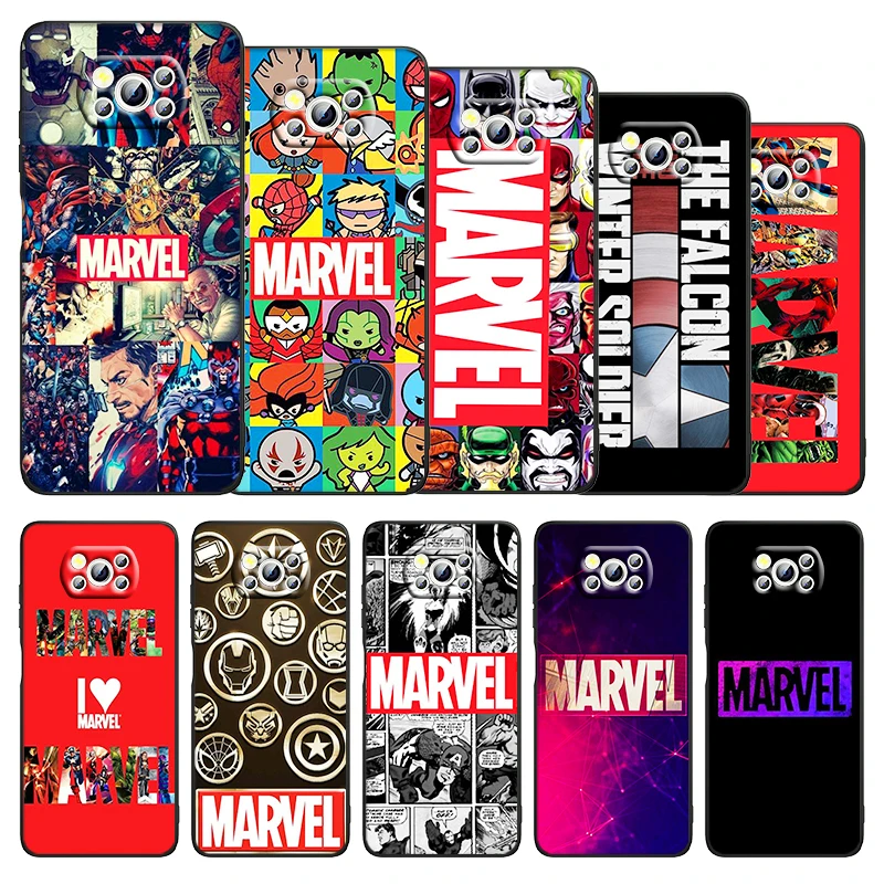 

Marvel Avengers Logo Phone Xiaomi Civi Mi Poco X3 NFC F3 GT M4 M3 M2 X2 F2 Pro C3 F1 Silicone TPU Cover