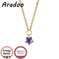 aradoo s925 sterling silver 18k gold plated necklace pendant temperament temperament wild star zircon pendant necklace