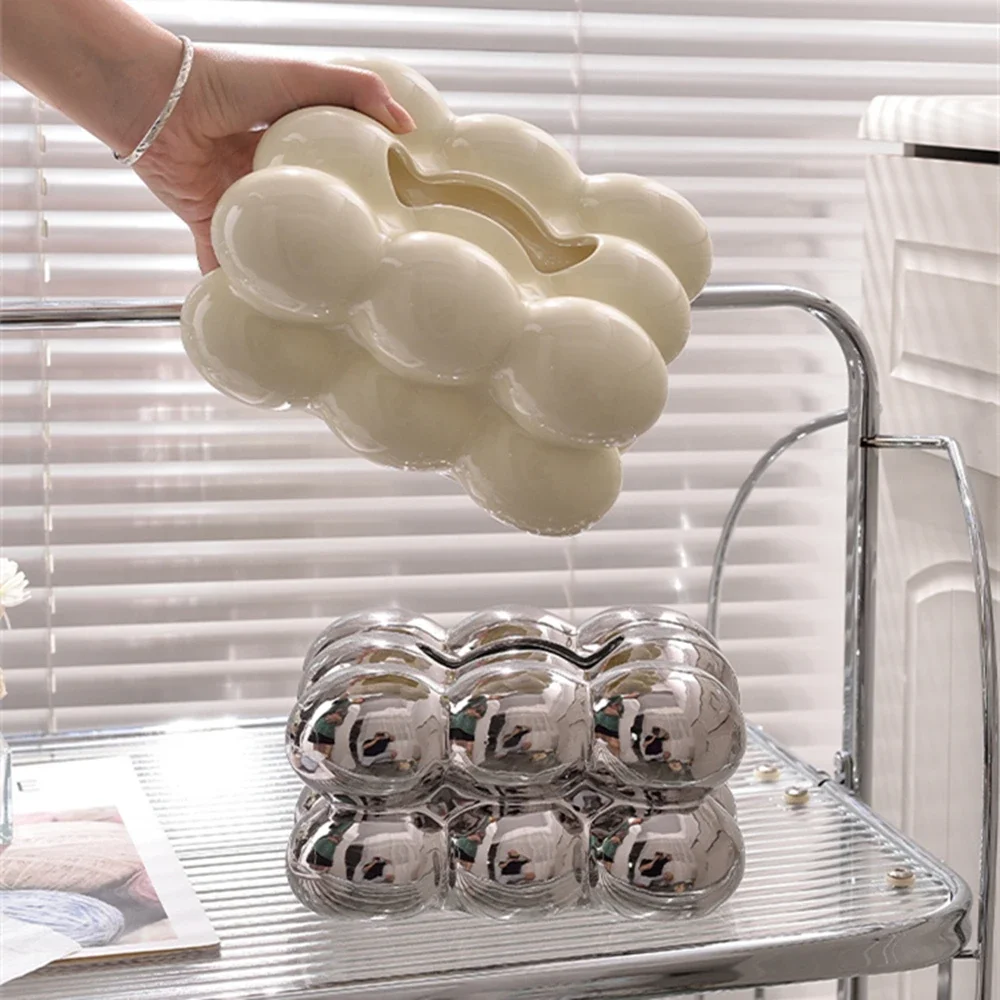 

Tissue Box Luxury Decor Cover Room Living Cream Ceramic Napkin Tissue Tissue Marshmallow Box Boxes Storage Home Holder Holder