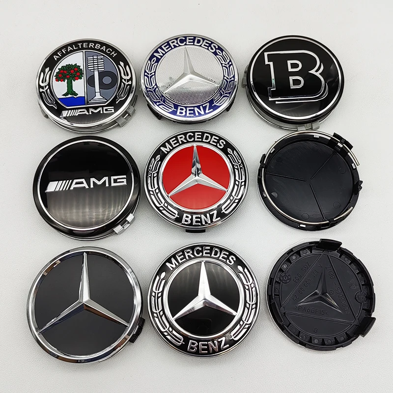 Колпачки для центра колеса Mercedes 75 мм 20 шт. W176 W177 W203 W204 W205 W166 W167 X156 X253 W463 W464 W218 W219 W222