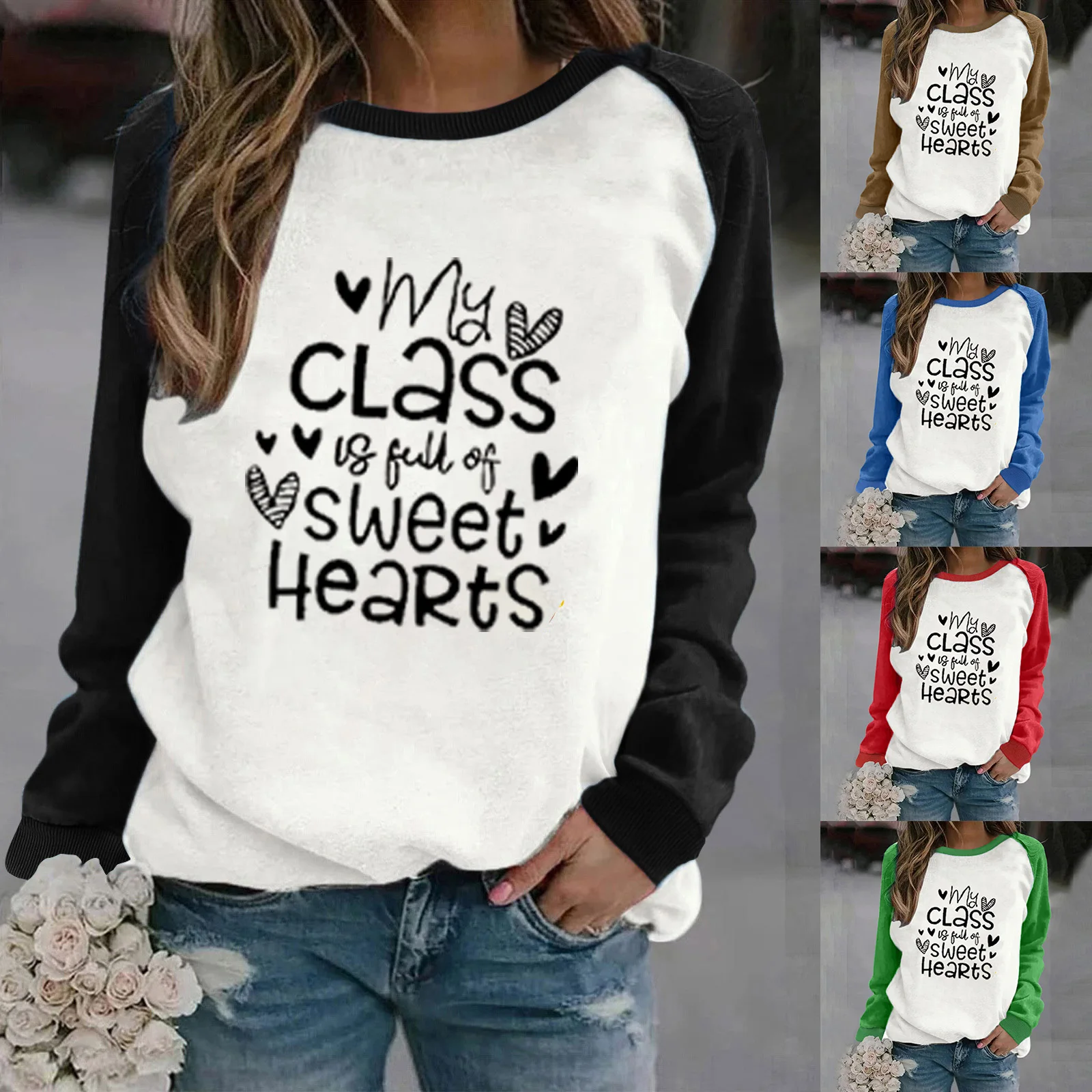 

Женская Повседневная Туника на День святого Валентина с длинным рукавом Топы Для леггинсов крутая Повседневная Толстовка Оверсайз для женщин свободный крой