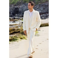 fashion mens solid color casual temperament white slim mens business banquet best man coat bants vest can be customized