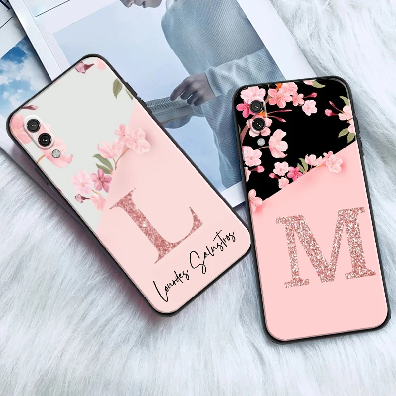 

Flower Letter Pink For Xiaomi Redmi 7 7A 8 8A 7 Note 7 8 2021 Pro 8T Phone Case Liquid Silicon Coque Carcasa Funda Soft Back