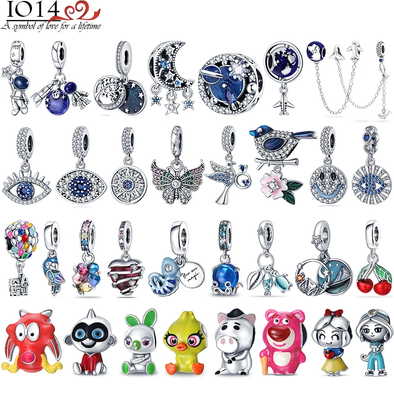 

Prata charm 925 silver fits original pandora bracelet hot air balloon starry sky charm bead women 925 silver pendant DIY jewelry