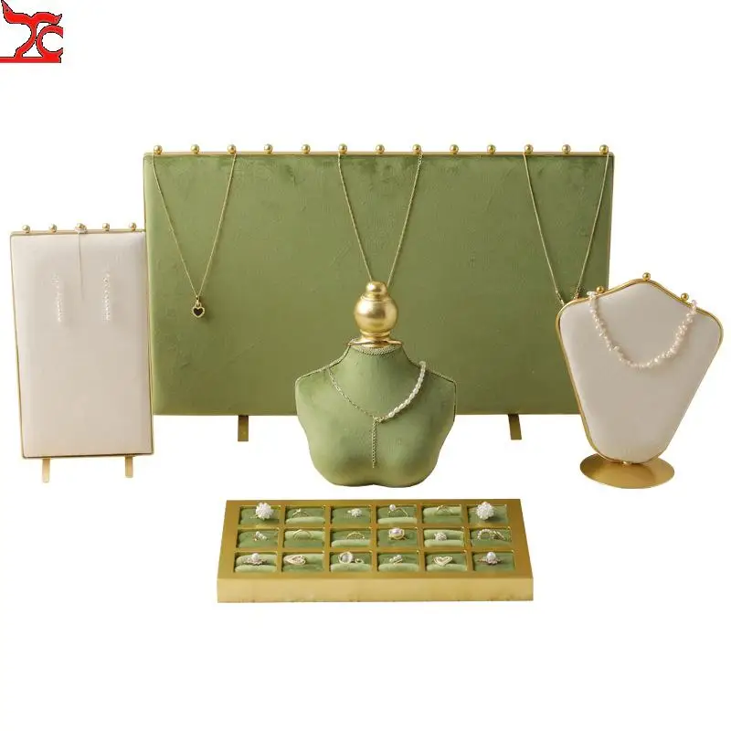 Jewelry Display Rack Earring Rack Velvet Board Ring Tray Light Luxury Display Rack Necklace Rack Jewelry Counter Display Window