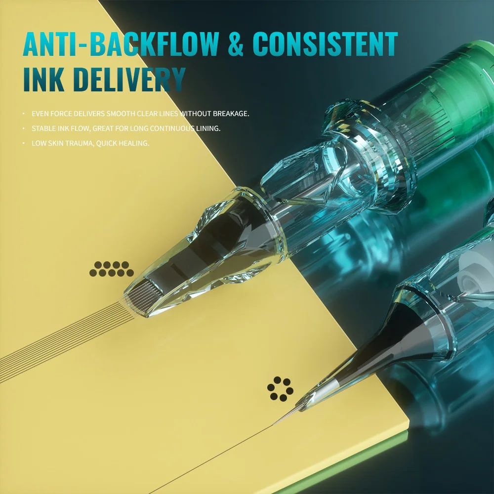Иглы для татуировок BIGWASP Blue Tattoo Cartridge, 20 шт.упаковка, одноразовые, стерилизованные, безопасные, RL RS RM M1, для тату-машинок, принадлежности для тату-мастеров (art.: 3920db305a458) - 3920db305a458