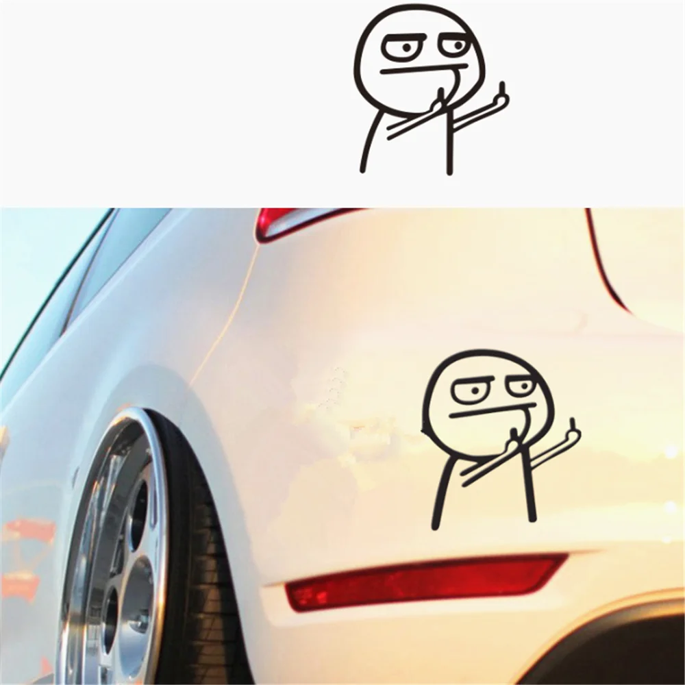 

for Universal 1 PC Auto Car JDM Cartoon Funny Middle Finger Reflective Vinyl Car Sticker Motorcycle Decal Styling Accessories