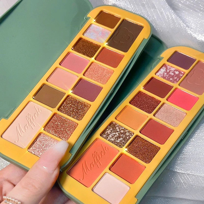 

14 Colors Eye Shadow Palette Matte Shimmer Glitter Pigmented Eyeshadow Natural Lasting Daily Makeup Waterproof Cosmetic