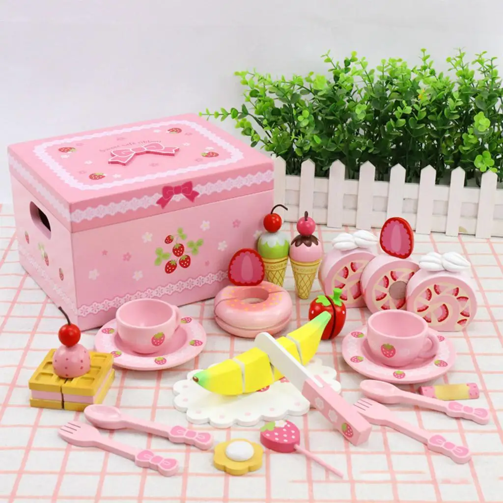 

Cutting Cake Toys Pretend Play Kids DIY Pretend Cake Set with Dessert Dount