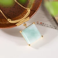 natural hetian jade green jade s925 sterling silver eyebrow necklace for girlfriend cute and compact