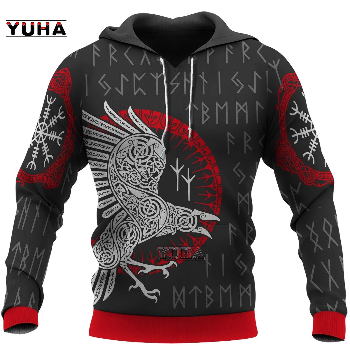 

Viking Eagle/ Raven Tattoo Vegvisir Red 3D All Over Printed Men's Hoodie & Sweatshirt Unisex Zip Hoodies Casual Tracksuits