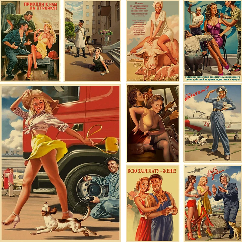 Советские постеры СССР Сталин в ретро стиле винтажные Декорации для комнаты бара