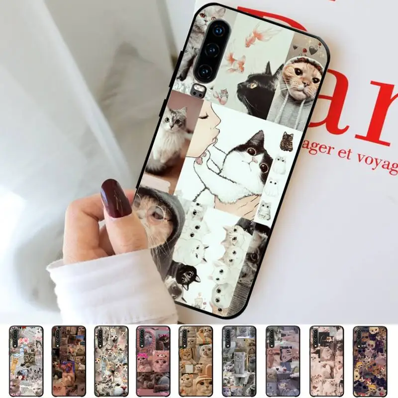 

Cat Memes Phone Case for Huawei P30 40 20 10 8 9 lite pro plus Psmart2019
