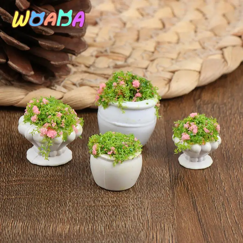 Мини-цветочные горшки для кукольного домика 1:12 2 шт.