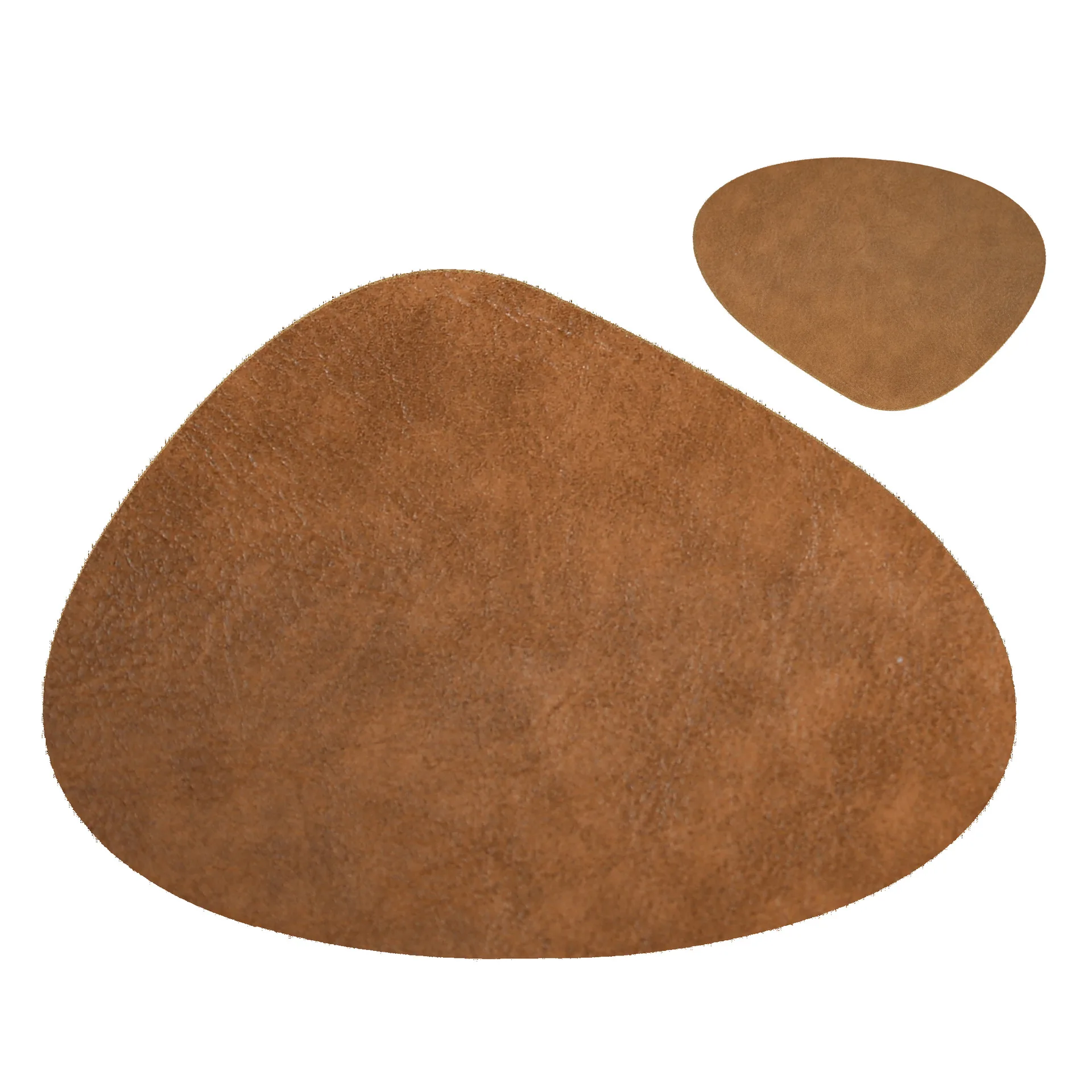 

Inyahome Cowhide Grain Shaped Leather Placemat and Coaster Set of 1/4/6 Oilproof Table Mat Scandinavian Anti-skid Dinner Mats