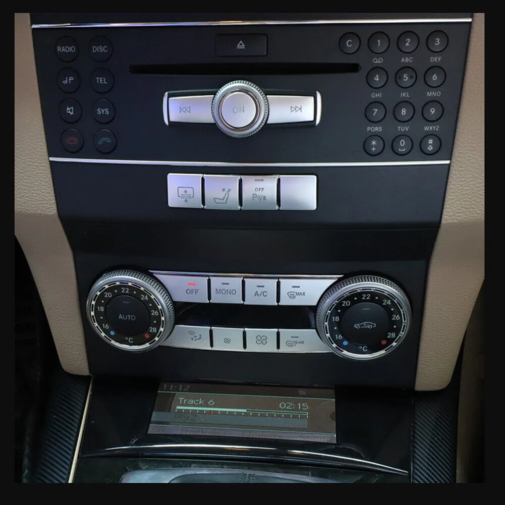 

Chrome Car Center Console Air AC Button Cover Trim For Mercedes-Benz C GLK W204 X204 Air Conditioner Control Button Cover
