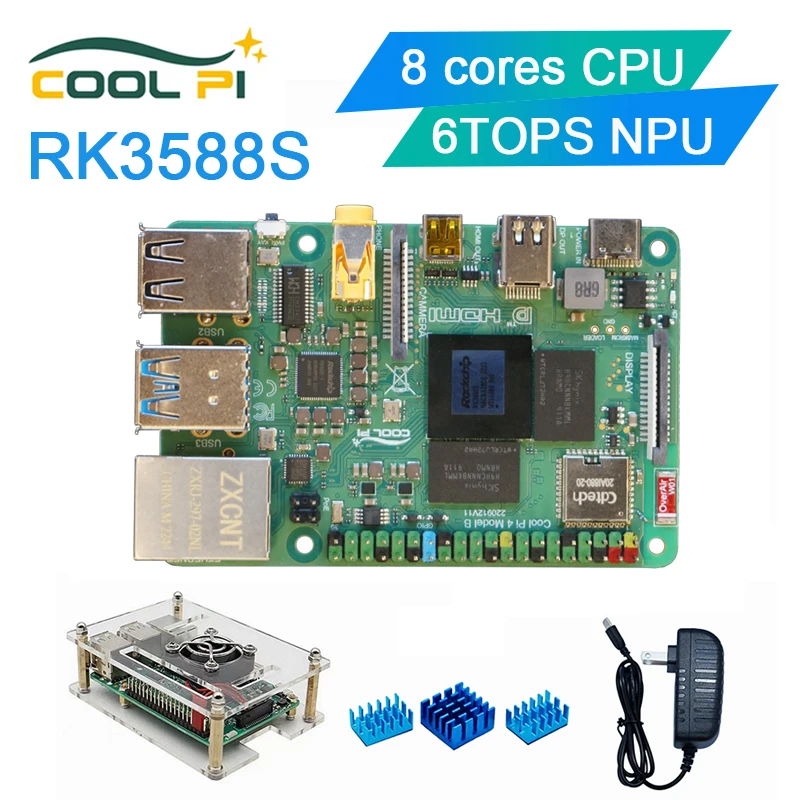 Cool Pi Rockchip RK3588S NPU 6TOPs Support 8K Video Codec 4G / 8G / 16G RAM LPDDR4 Run Android,Ubuntu,Debian OS