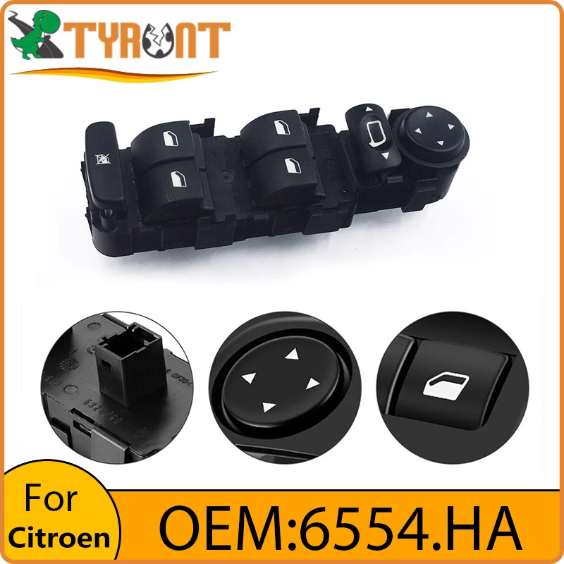 

New TYRNT Electric Power Window Lifting Main Control Switch Rear Mirror Control Button 6554. HA For Citroen C4 2004-2013 6554HA