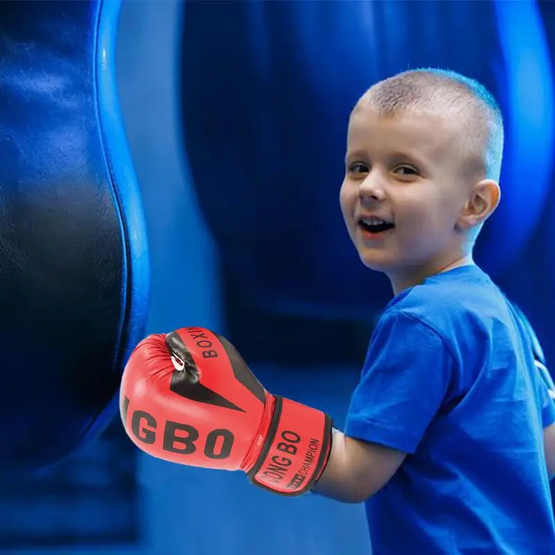 Боксерские тренировочные перчатки детские для бокса дышащие боевые мягкие