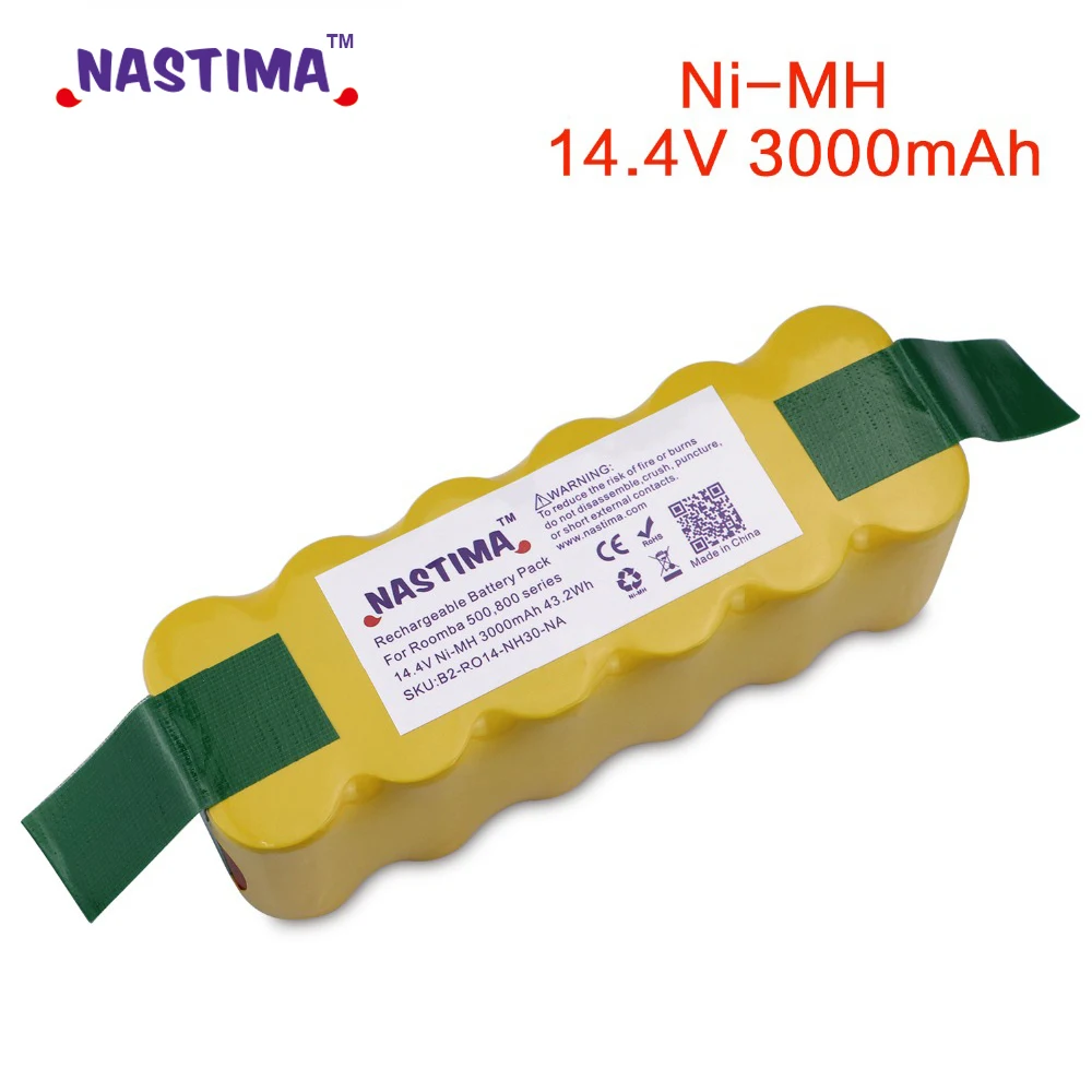 

Replacement 14.4V 3000mAh NI-Mh Battery for iRobot Roomba 500 600 700 800 Series 555 560 580 620 630 650 760 770 780 790 870 880