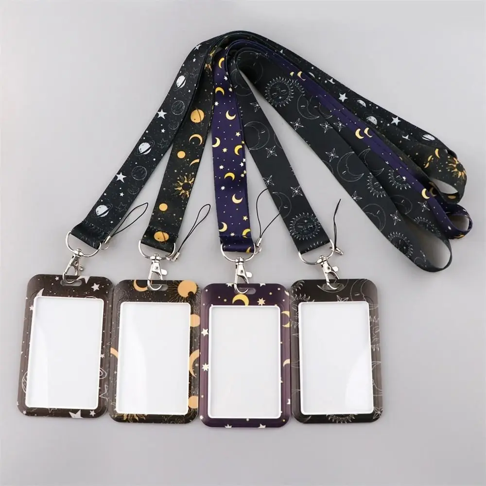 

Supply Cute Card Holder Keyrings Sun and Moon Stars Lanyard ID Card Holder Phone Neck Strap Badge Holder Hanging Rope