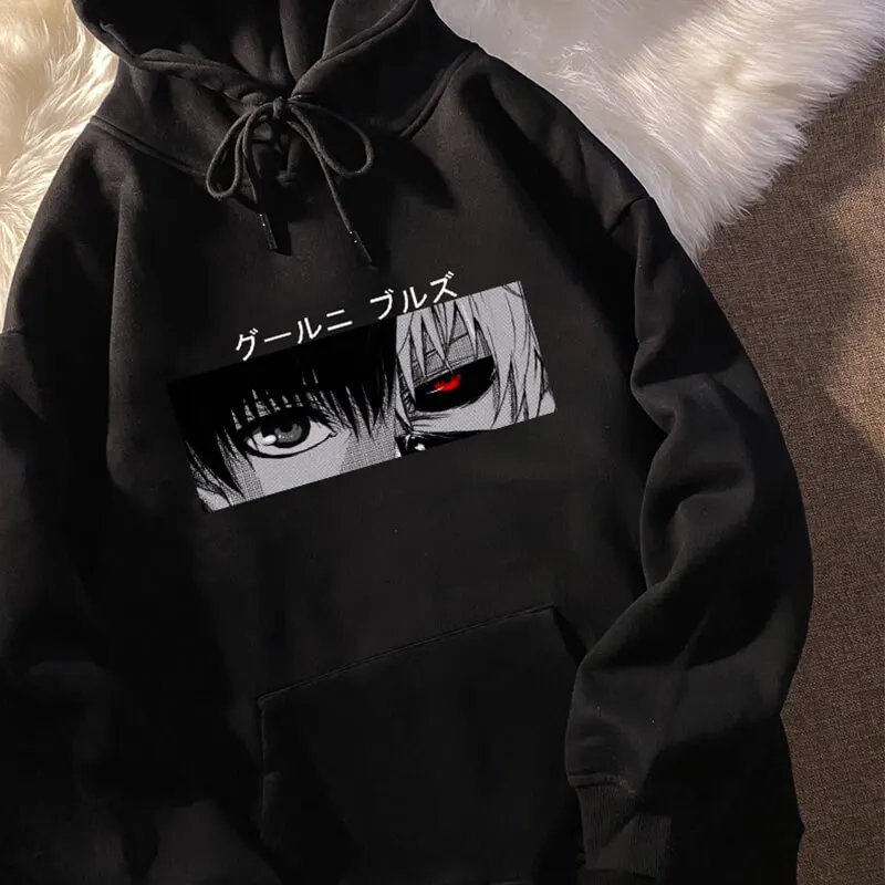 

Tokyo Ghoul Kaneki Ken Eyes Japan Anime Print Pullovers Hoodie Men Loose Hip Hop Sweatshirt Punk Streetwear Harajuku Women Hoody