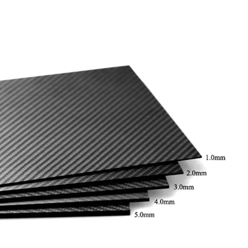 200x250mm Full 3K Carbon Fiber Plate Sheet High Strength Board Panel Thickness 0.5mm 1mm 1.5mm 2mm 2.5mm 3mm 4mm 5mm 6mm
