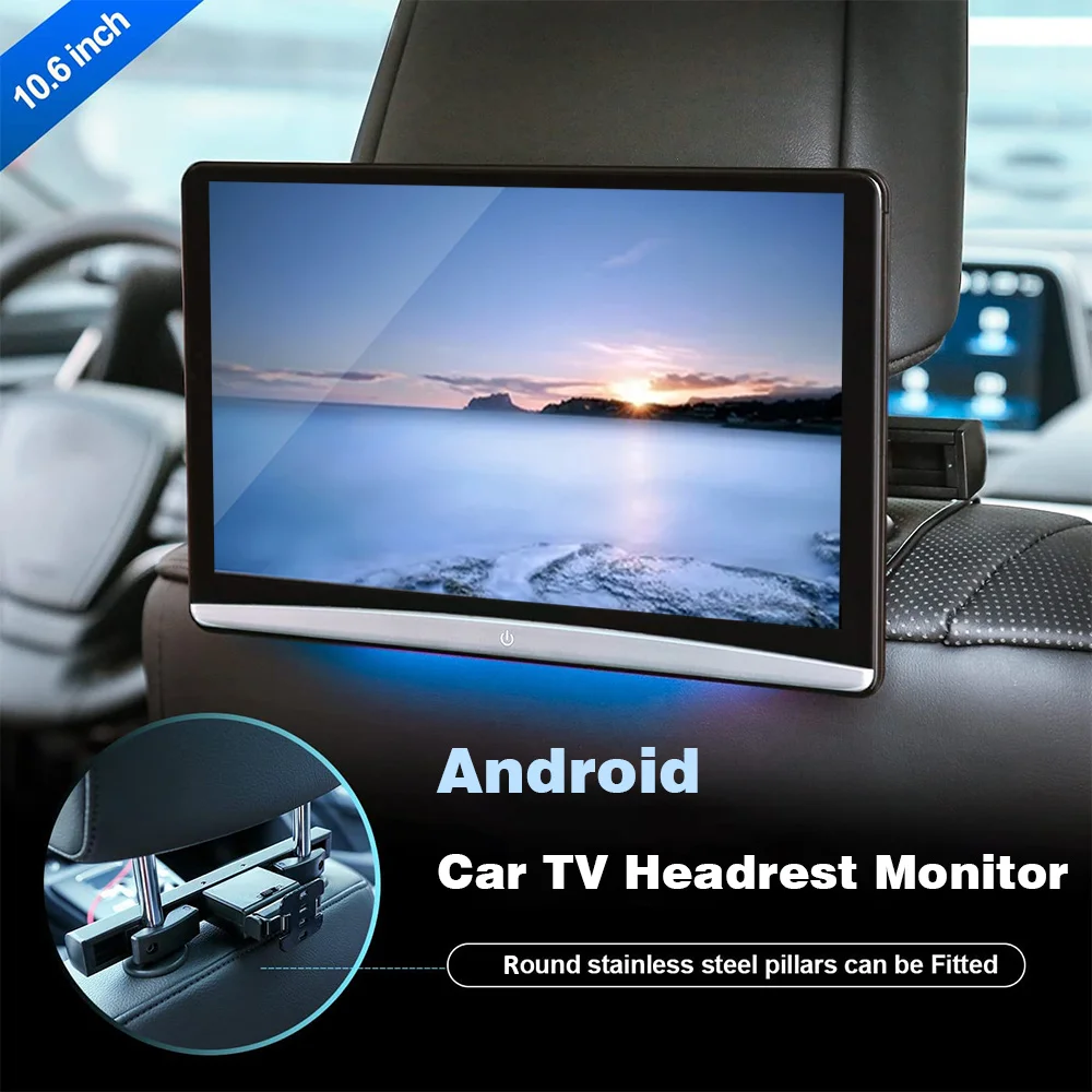 

Android Car TV Headrest Monitor With Screen 10 Inch Monitor HDMI Car Screens for Rear Seat 12V TV For Cars Automotive MP5