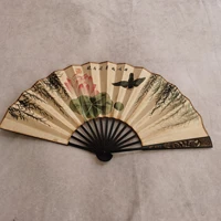 flower bird landscape painting wall decoration home crafts folding fan antique small gift