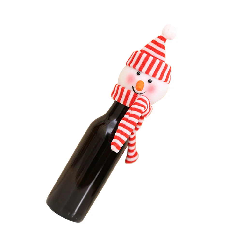 

Christmas Bottle Cover Design Cloth Bottle Cover Festival Party Dinner Table Decoration for Home Xmas (Snowman)