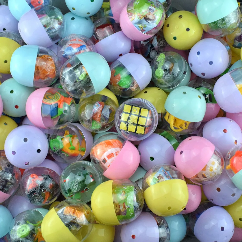 

10 шт., пластиковые шарики в виде яйца макарон, 47 х55 мм