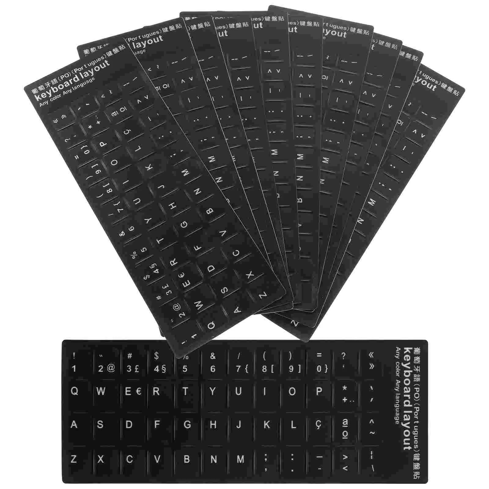 

10pcs Universal Foreign Language Keyboard Stickers Keyboard Protective Sticker