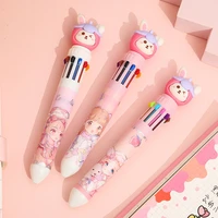 10 colors cute cartoon bear ballpoint pen school office supply stationery multicolored pens colorful refill