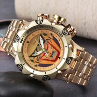18k gold undefeated reserve quartz men watches luxury brand big dial invincible watch full stainless steel aaa rel%c3%b3gio masculino