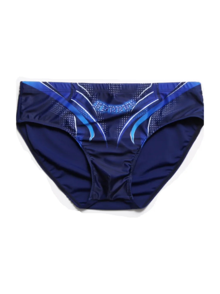 Men SwimmingTrunks Triangle Polyester Swimwear Breathable Beach Pants Anti-embarrassment Printing Swimsuit