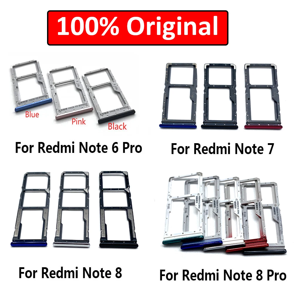 New SIM Card Tray Slot Holder For Xiaomi Redmi Note 5 6 8 7 Pro Replacement Parts