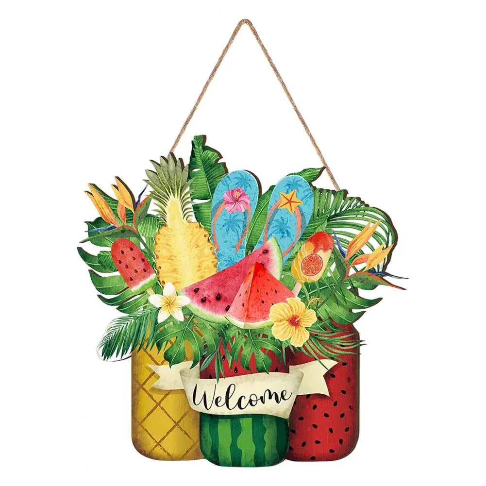 

Practical Door Welcome Sign Slippers Pattern Eye-catching Summer Front Door Hanging Sign Colorfast Door Sign Farm Supply