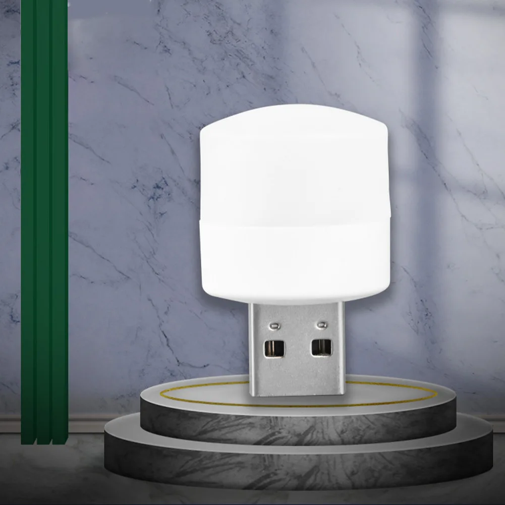 

1w 5v Warm/white Light Usb Night Light Small Circle Eye Protection Reading Light Mobile Power Charging Reading Light 3*2.5cm