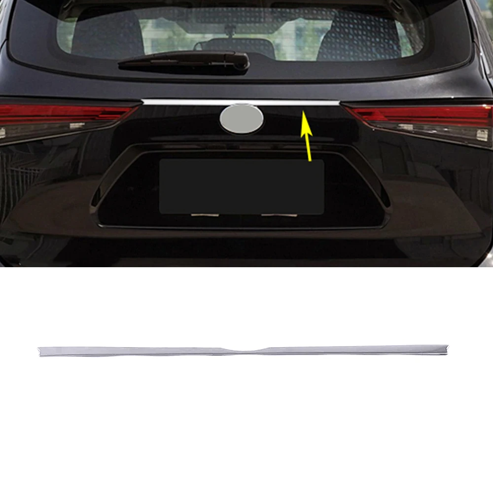 

For Toyota Highlander XU70 2022 Chrome Styling Car Rear Trunk Cover Trim Molding Tailgate Door Strip Garnish Stainless Steel