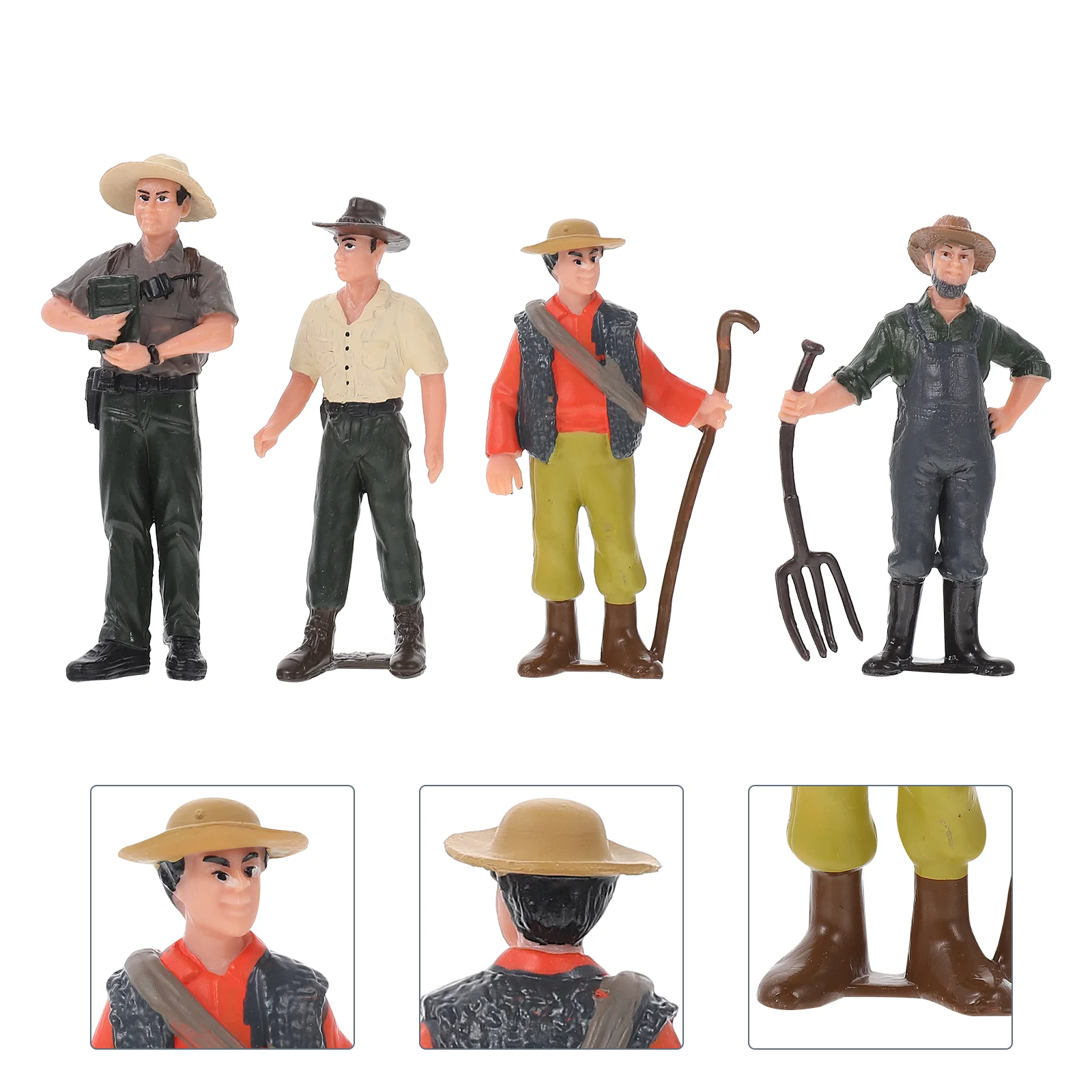 

4Pcs Simulated Farm Worker Models Fake People Figurines Micro Landscape Decors