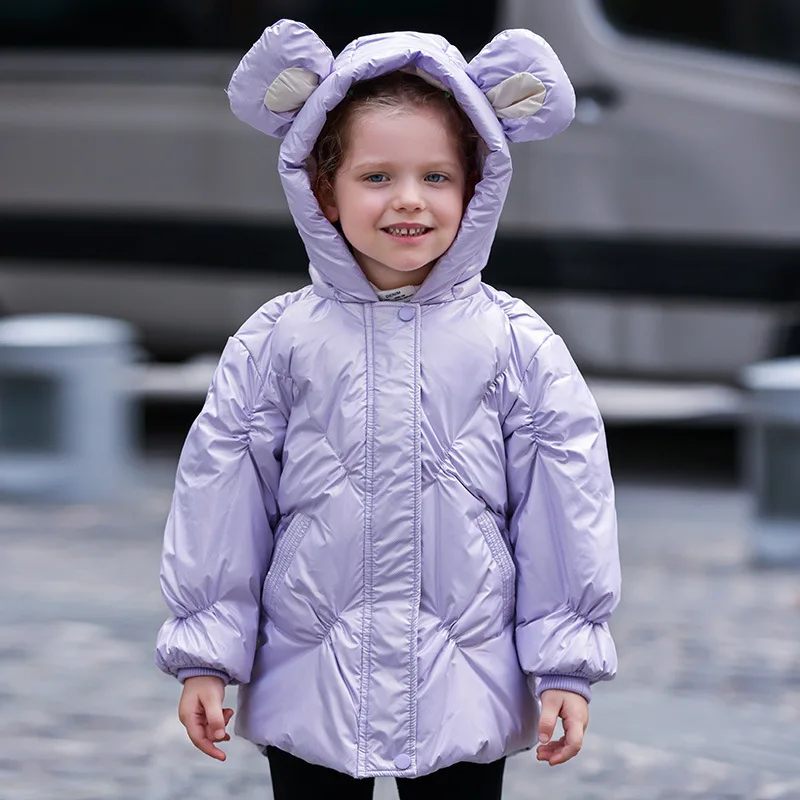 Children Winter Down Cotton Jacket 2022 New Fashion Girl Clothing Kids Clothes Thicken Warm Parka Hooded Snowsuit Outerwear Coat