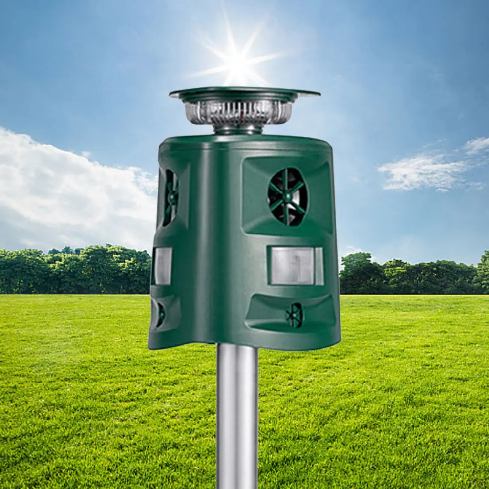 Ультразвуковой Отпугиватель Животных 360 Градусов На Солнечной Энергии IP44